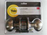 ลูกบิด Yale หัวรูปไข่ มีกุญแจ - **นิกเกิ้ลด้าน**