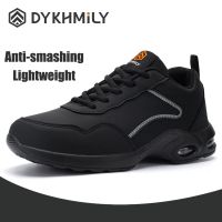 DYKHMILY รองเท้าเซฟตี้ผู้ชายรองเท้าทำงาน Steel Toe Anti-Smashing Anti-Puncture สบายน้ำหนักเบาระบายอากาศรองเท้าก่อสร้าง