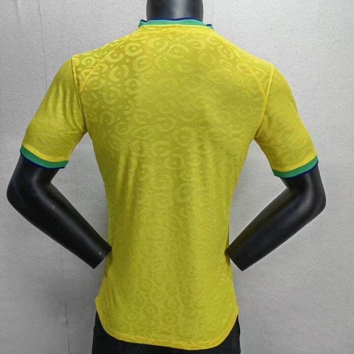 เสื้อกีฬาแขนสั้น-ลายทีมชาติฟุตบอล-brazil-home-jersey-2223-แห้งเร็ว-ไซซ์-s-xxl