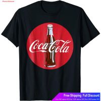 เสื้อยืดผ้าฝ้าย Swordsman เสื้อยืดลำลอง Coca-Cola Glass Bottle Red Circle Graphic T-Shirt Sports T-shirt  ZBR2