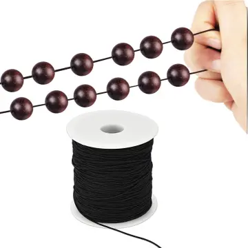 Black Elastic String for Bracelets 1.5 mm Elastic Cord Thread for