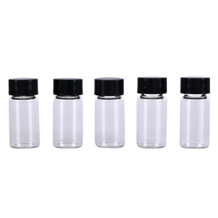 Dragon 5pcs 5ml Small Cute Lab Glass Vials Bottles Clear Containers 