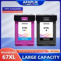 Aplik ตลับหมึก Remanufactured อะไหล่สำหรับ HP 67 67XL สำหรับ Deskjet 2732 2755 6052 6058 6075 4152 4155เครื่องพิมพ์4158