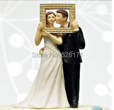 【⊕Good quality⊕】 yixiao4564 ภาพแต่งยอดเค้กกรอบรูปงานแต่งงานของชำร่วยแต่งงานสมบูรณ์แบบตุ๊กตาคู่งานแต่งงานท็อปเปอร์เค้ก