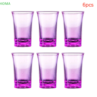 ?【Lowest price】HOMA แก้วมักใส่เครื่องดื่มแอลกอฮอล์พลาสติก6ชิ้นอุปกรณ์ดื่มไวน์งานแต่งค็อกเทลแก้วไพน์ทรงหัวกระสุนวอดก้า