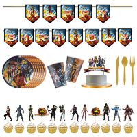 MORTAL KOMBAT Disposable Party Set Boys Birthday Party Decoration Set Party Supplies Cup Plate Banner Balloons Decor Baby Shower