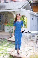 เช็คสินค้าในแชทก่อนสั่ง S-2XL GANNIESHOP (P28) Maxi dress เดรส เดรสยาว เดรสลายไทย ชุดไทย เดรสสีฟ้า  เดรสสีน้ำเงิน ชุดลายไทย ใส่ไปงานแต่ง ใส่ไปวัด