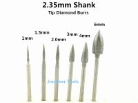 [HOT 2023] Jrealmer 10Pcs 2.35Mm Shank ปลายครีบเพชร Bits Dremel Burr สว่านทันตกรรมแกะสลักเครื่องมือขัด