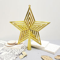 ดาวประดับต้นคริสต์มาสสีทอง แบบพลาสติก สำหรับตกแต่ง Christmas Tree Topper Star Decorations WAKU รุ่น 103