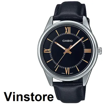 Mens black hot sale leather watches