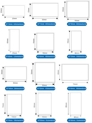 กระดาษพิมพ์ฉลากความร้อนสีขาว7สติกเกอร์ม้วน Adhensive Bacord QR Code ป้ายราคากันน้ำมันกันน้ำกันรอยป้องกันแอลกอฮอล์