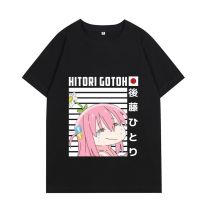 Harajuku Anime Bocchi The Rock T Shirt Hitori Gotoh Print T-Shirts Unisex Cartoon Short Sleeve Oversized Cotton Tees Streetwear S-4XL-5XL-6XL