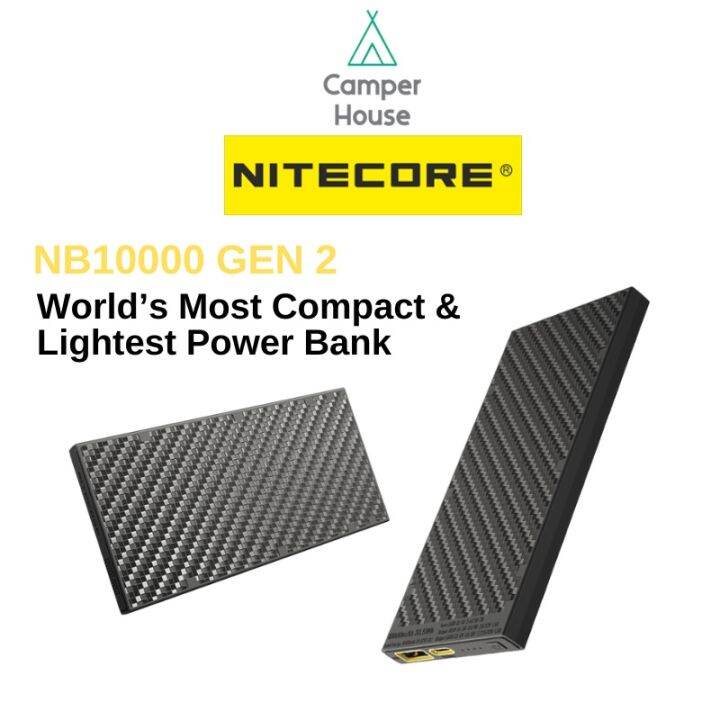 Nitecore NB10000 Gen 2 Quick-Charge USB/USB-C Dual Port 10000mAh Power ...