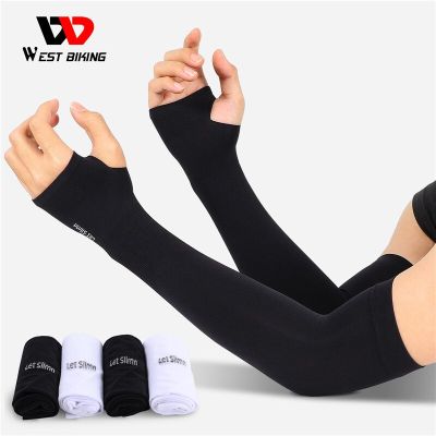 1 Pair Cycling Arm Sleeves Sun UV Protection Long Fingerless Gloves Running Fishing Ridding Golf Game Outdoor Sport Hand Warmers Sleeves