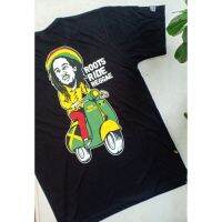 à➩➢เสื้อยืด ลาย Bobmarley reggae scooter vespa