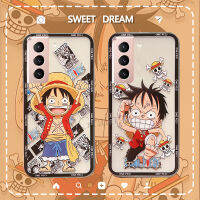 เคสโทรศัพท์สำหรับ Samsung Galaxy S23 FE อะนิเมะหนึ่งชิ้น S23FE S21FE รูปการ์ตูนตลกกรอบป้องกันเลนส์กล้องเคสนิ่มโปร่งใส