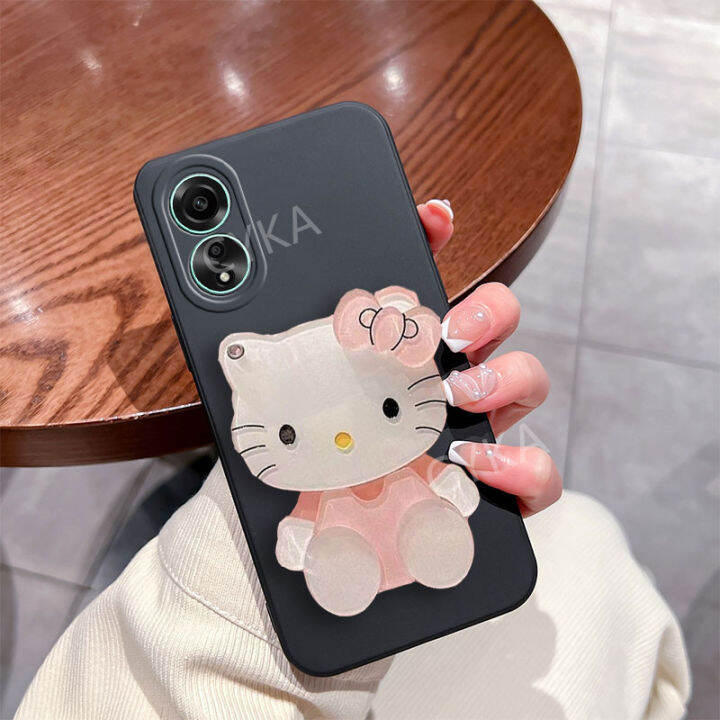 เคสโทรศัพท์เคสกระจกเงาน่ารัก-oppo-a18-a38-a78-4g-5g-nfc-ให้ความรู้สึกถึงผิวสัมผัส-oppoa78-4g-พร้อมที่วางโต๊ะเครื่องแป้งการ์ตูนเคสนิ่ม-oppoa38ป้องกันเลนส์กล้อง4g