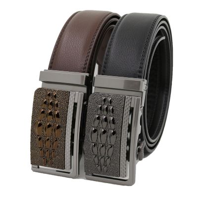 Mens leather belt alloy buckle belts fashion business ◑❖﹉