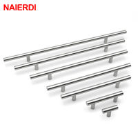 NAIERDI 2"; ~ 24 Stainless Steel Cabinet Handles Diameter 10mm Kitchen Pull Door T Bar Straight Handle Knobs Furniture Hardware