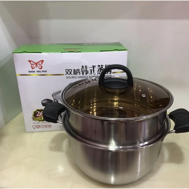 26CM Korean Style Steamer Pot 2L Steamer 304 Stainless Steel COD