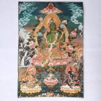 ภาพตกแต่งทางศาสนาของ Thangka บ้านทาร่าสีเขียวเพื่อขับไล่ความชั่วร้าย