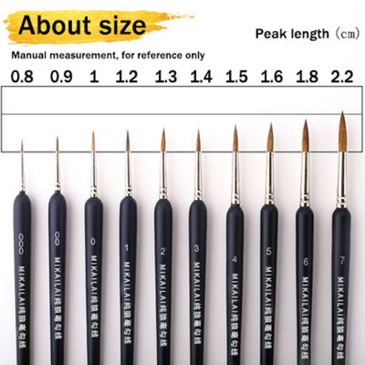 【YF】 MIKAILAN Hook Line Brush Wolf Hair Round Tip Hand Painted Pen Drawing Paint brush Black Rod Fine Art Supplies