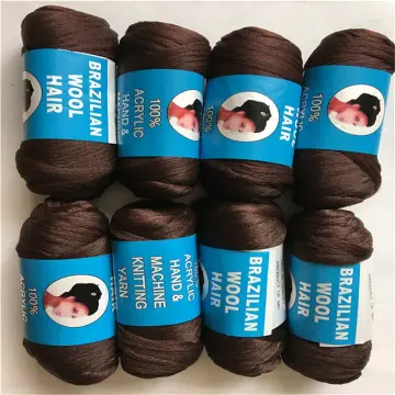 Authentic Brazilian Wool Hair Yarn for Braids (Golden Brown)