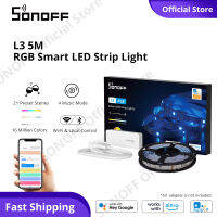 SONOFF L3 RGB WiFi สมาร์ทไฟ LED Strip 5เมตร/16.4Ft APP การควบคุมเสียงสมาร์ทแถบแสง90 LEDs 21แสงที่ตั้งไว้ล่วงหน้า16ล้านสี4โหมดเพลงการควบคุมท้องถิ่นเพลิดเพลินไปกับชีวิตที่มีสีสัน