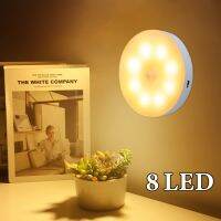 【CC】 Round Sensor USB Chargeable Lamp for Bedroom Night Cabinet Closet Wardrobe Nightlights