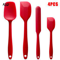 Silicone Spatula Set 4 Pcs Red/Black Heat-Resistant Rubber Spatulas Baking Utensils for Non-stick Cookware Baking