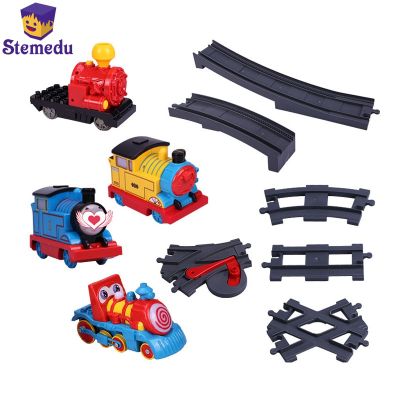 Electric Train Curved Rail Straight Rail Track Accessories Large Particle Building Blocks Accessories Diy For Children Baby Gift
