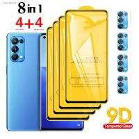 ✷❂❆ 8 in 1 9D Screen Protector for OPPO Find X3 X5 Lite Tempered Glass Protection for OPPO Reno 8 7 6 5 Lite Pro 5G Camera Lens Film