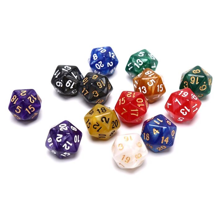 1ชิ้น20ใบหน้าลูกเต๋าเล่นเกม-d20ทูโทนลูกเต๋า-rpg-ลูกเต๋าสีที่อุดมไปด้วย-rpg-ดันเจี้ยน-amp-มังกร