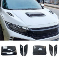 3PCS Car Air Flow Intake Hood Scoop Vent Bonnet Decorative Cover Center Side Air Outlet Hood Universal Auto Exterior Accessories