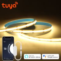 Tuya Smart Life Ultra Bright COB LED Strip 320LEDs/m Flexible Tape Ribbon 3000-6500K RA90 Led Lights Work With Alexa Google Home