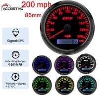 200 MPH รถจักรยานยนต์ Meter Gauge 7สี Backlight 85มม. G-P-S Speedometer สำหรับ Marine เรือเรือรถบรรทุกเครื่องวัดความเร็วพร้อมเสาอากาศ G-P-S