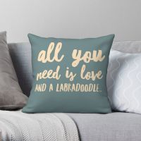 [FAZOZO Home Textile Store] Labradoodle สแควร์ปลอกหมอนโพลีเอสเตอร์ผ้าลินินกำมะหยี่แบบซิปตกแต่งโยนปลอกหมอนบ้านปลอกหมอนอิง45x45