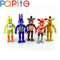 PAPITE【On Sale】5ชิ้น/เซ็ต5.5นิ้วPVC Five Nightsที่Freddy Sตุ๊กตาขยับแขนขาได้Foxyหมีเฟร็ดดี้Fazbearตุ๊กตาของเล่น