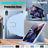 เคสแท็บเล็ตสำหรับ Lenovo Legion Y700 (2022) 8.8นิ้ว High End Clear Acrylic Fashion 360 ° Rotating Stand Casing Flip Leather Protective Cover