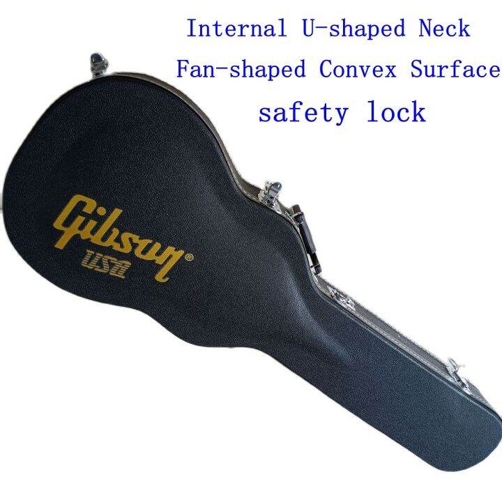 Black 39 Inch Hard Shell Electric Guitar Case With Lock Convex Sur For