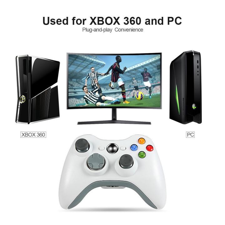 เกมแพด360สำหรับ-xbox-ไร้สาย-จอยควบคุมเกมมีสายจอยสติ๊กสำหรับกล่อง-x-360แผงควบคุมสำหรับ-win7-8-10ชิ้น