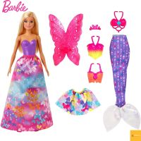 ​Barbie Dreamtopia แต่งตัวตุ๊กตาบาร์บี้ เป็นนางเงือก นางฟ้า และเจ้าหญิง Dress Up Doll Gift Set ของแท้