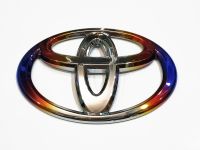 โลโก้ TOYOTA 12 CM สีไทเทเงิน  (Titanium Chrome )  สำหรับ ติดท้าย โตโยต้า วีออส 2007-2011 แคมรี่ อัลตีส FOR VIOS 2008-2011 CAMRY ALTIS