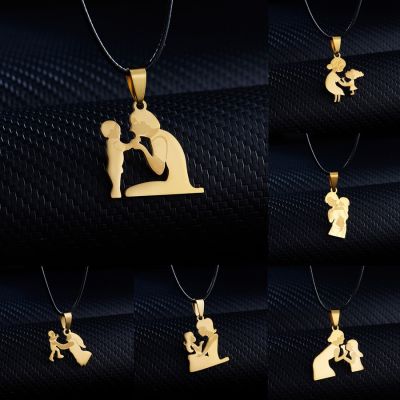 Rinhoo Family Baby Pregnant Mothers Day Necklace Gift Stainless Steel Father Love Mom Women Girl Daughter Necklaces Jewelry