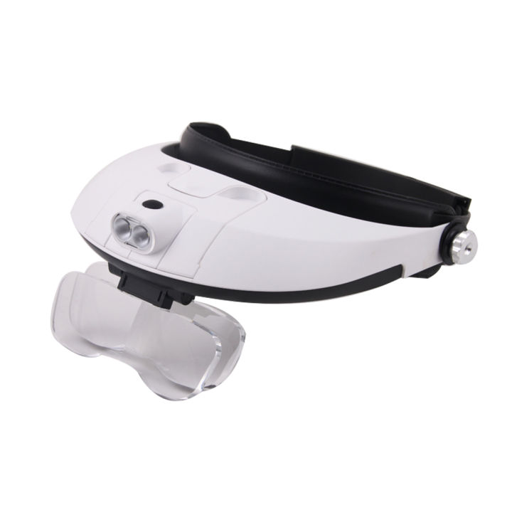 2-led-head-mounted-illuminating-wearing-magnifier-glasses-loupe-pocket-microscope-5-len-1-0x-1-5x-2-0x-2-5x-3-5x-for-repair-tool