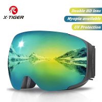 X-TIGER Ski Goggles Magnetic Replacement Lens Winter Glass Double Layer UV400 Anti-Fog Snowboard Goggles UV Protective Ski Mask