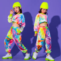 2021ใหม่ Hip Hop เสื้อผ้า Multicolor เสื้อกันหนาว Causal กางเกงสำหรับสาวห้องบอลรูมเต้นรำเสื้อผ้าชุดเวทีแจ๊สแดนซ์ Costume