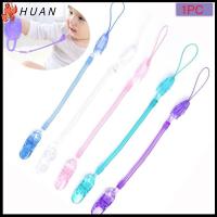 HUAN 1PC ห่วงโซ่ป้องกันการสูญหาย ทารก จุกนมหลอก คลิปจำลอง การงอกของฟันของทารก ห่วงโซ่จุก สายรัดหัวนม