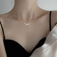 [COD] Ancient cat design light luxury necklace female personality version simple net red girlfriend gift temperament leaf collarbone chain