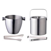 Double Wall Insulated Ice Bucket with Ice Tong for Home Bar Cocktail Parties